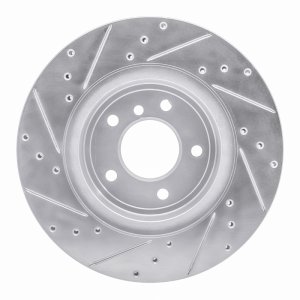 BMW Z4 Brake Rotor (1) - Rear Right - R1 Concepts - Drilled & Slotted - Silver - `11-`16